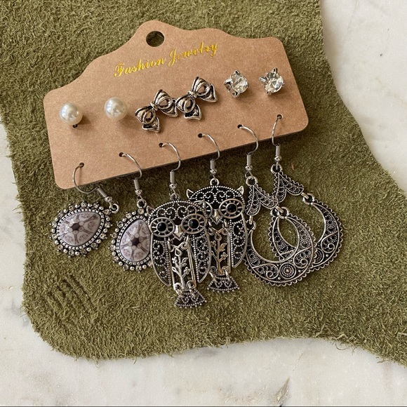 Bohemian Dangle + Stud Earrings - 6 Sets - Picture 2 of 8